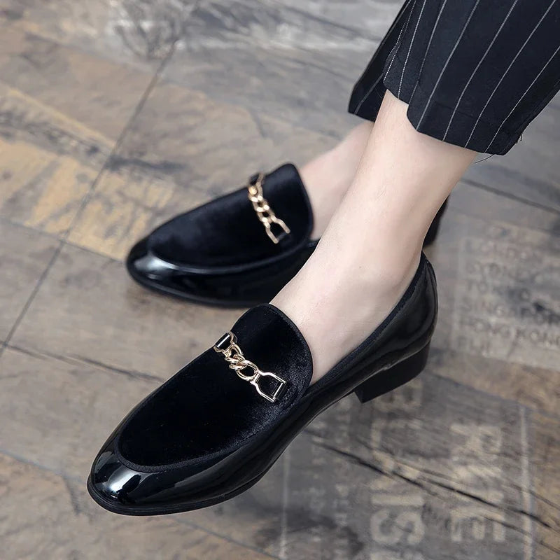 Luxury Design Suede Men's Loafers Man Black Blue Red Casual Dress Shoes for Men Nightclub Party Monk Strap Men Shoes Size 38-47