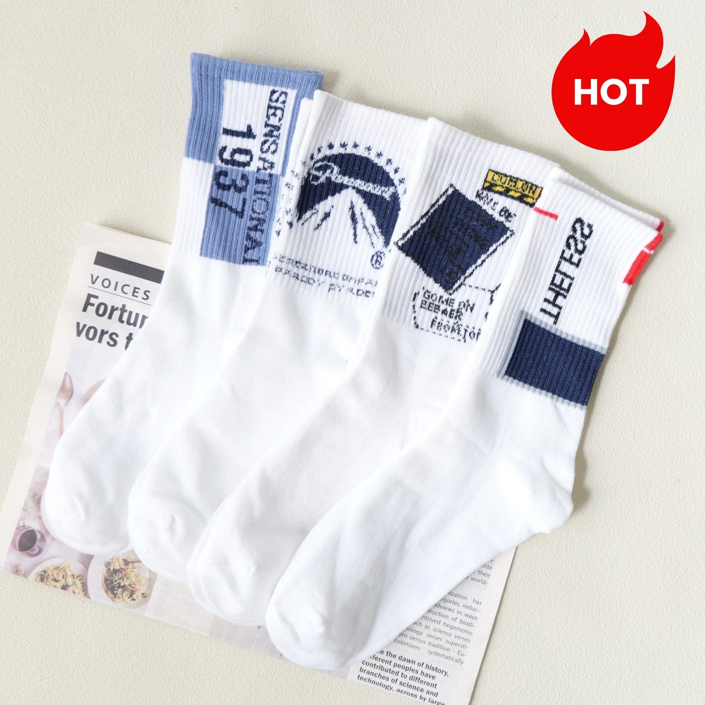 Men's Graffiti Print Crew Socks