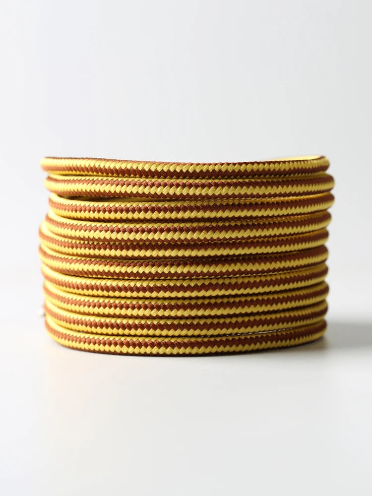 Striped Round Boot Shoelaces — 4mm