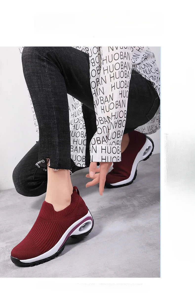 Women's Wedge Platform Slip-On Trainers