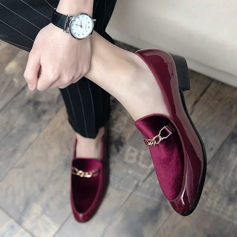 Luxury Design Suede Men's Loafers Man Black Blue Red Casual Dress Shoes for Men Nightclub Party Monk Strap Men Shoes Size 38-47