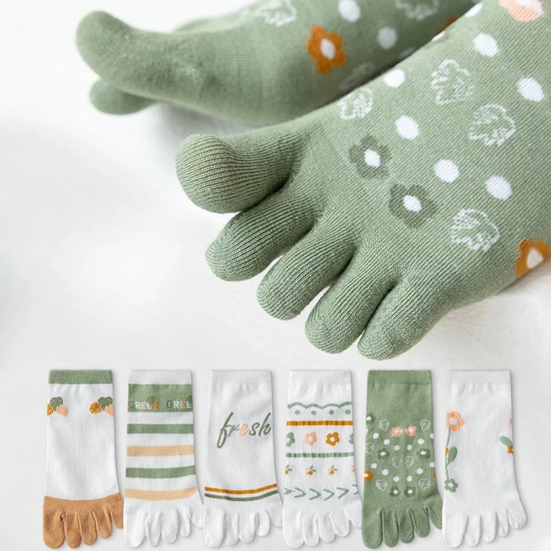 Women's Split-Toe Breathable Boat Socks