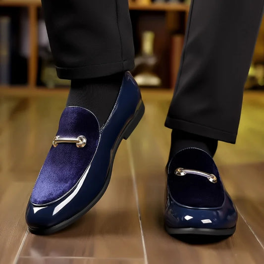 Men's Purple Pointed Loafers
