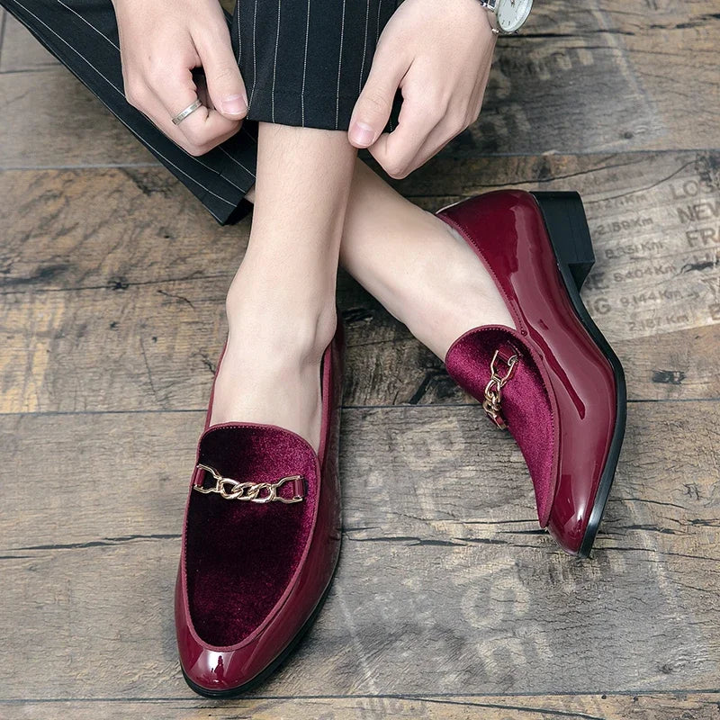 Luxury Design Suede Men's Loafers Man Black Blue Red Casual Dress Shoes for Men Nightclub Party Monk Strap Men Shoes Size 38-47