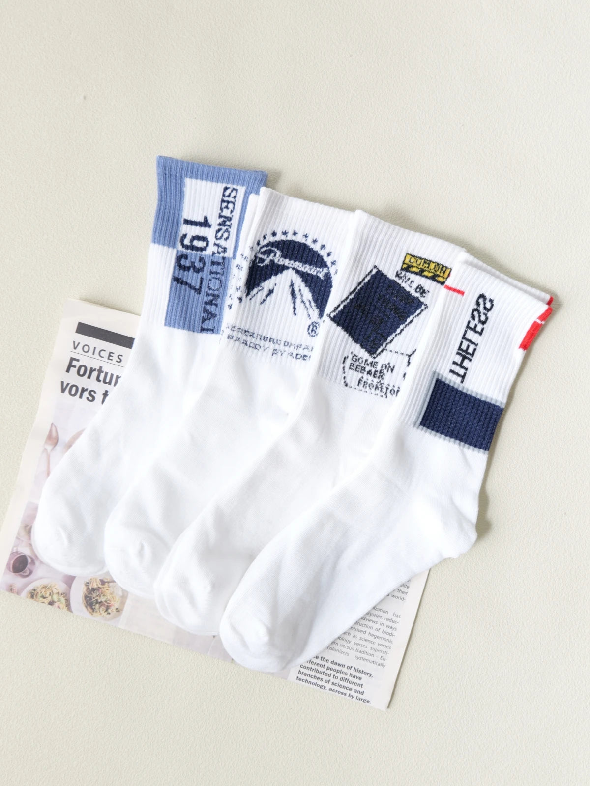 Men's Graffiti Print Crew Socks
