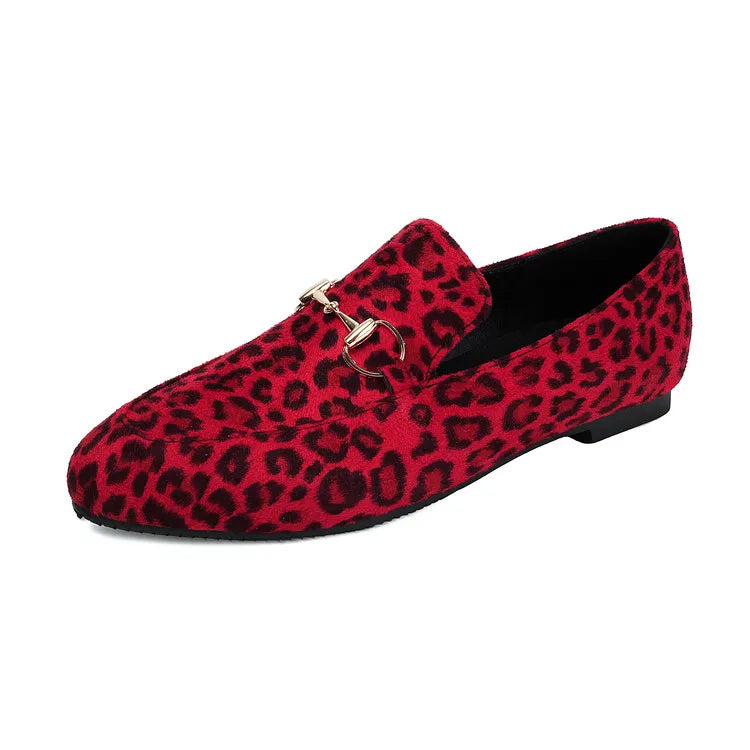 Women Loafers Fashionable Metal Buckle Casual Women's Shoes Flat Shoes Large size women's shoes spring autumn pwomen's shoe