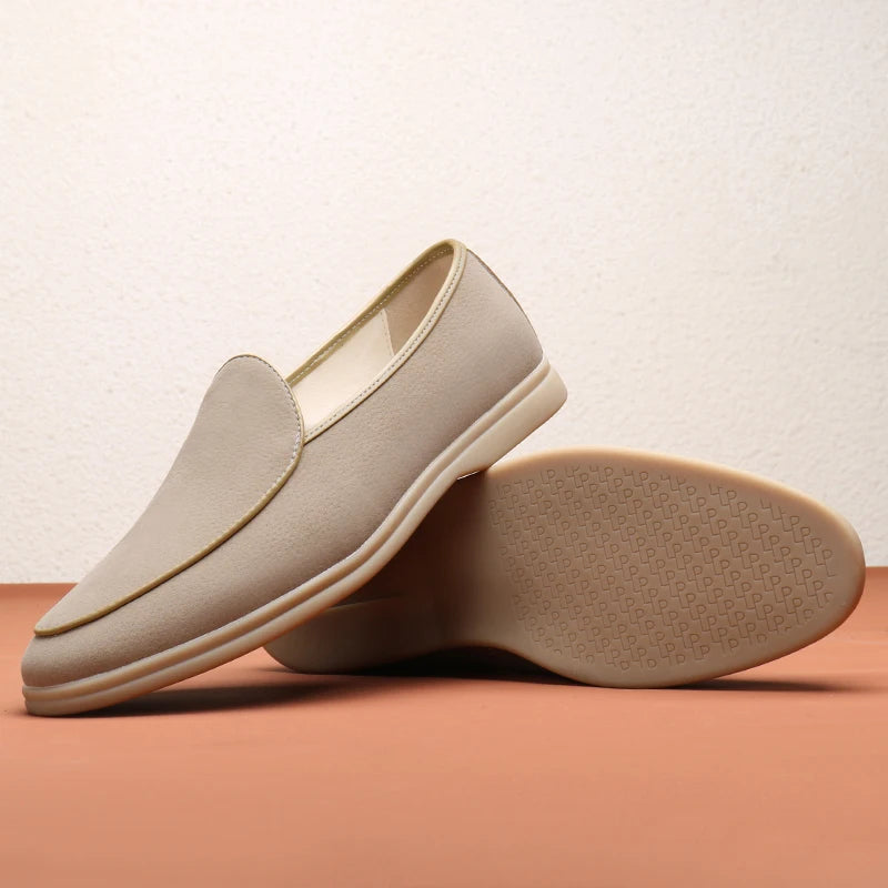 Fashion Men's Classic British Style Loafers Moccasins Men Casual Shoes Suede Leather Mens Light Comfortable Driving Flats
