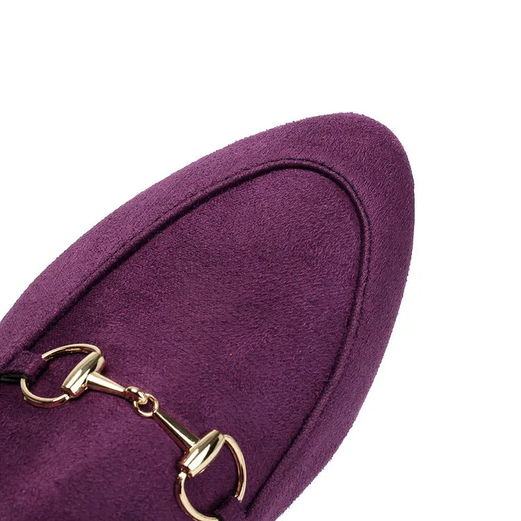 Women Loafers Fashionable Metal Buckle Casual Women's Shoes Flat Shoes Large size women's shoes spring autumn pwomen's shoe