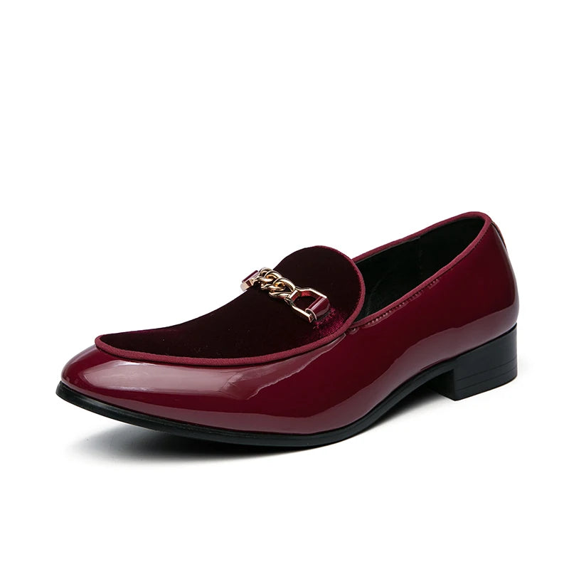 Men's Maroon Pointed Loafers