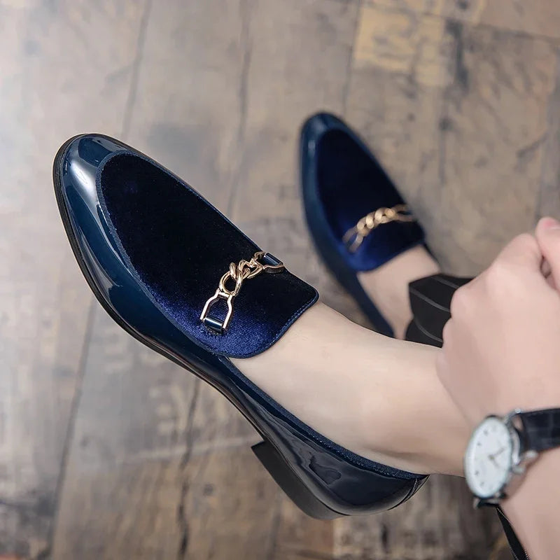 Luxury Design Suede Men's Loafers Man Black Blue Red Casual Dress Shoes for Men Nightclub Party Monk Strap Men Shoes Size 38-47
