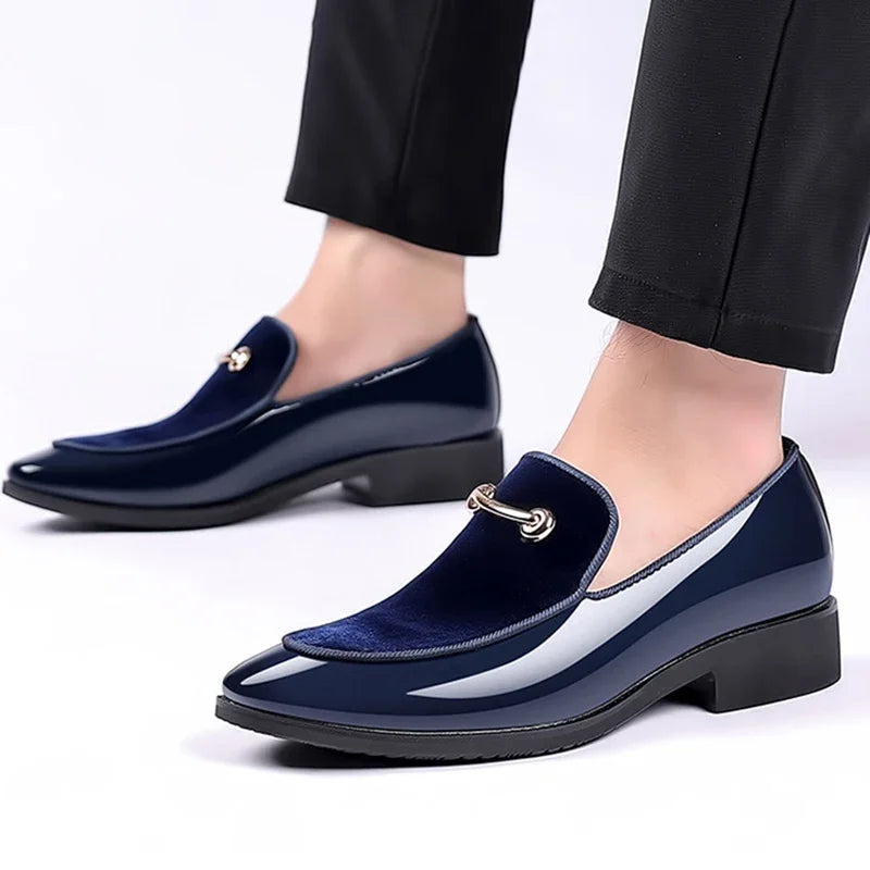 Men's Blue Pointed Loafers
