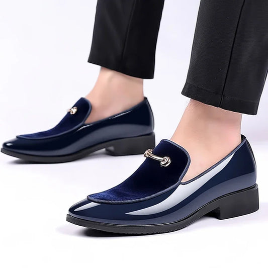 Men's Blue Pointed Loafers