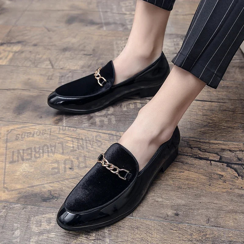 Luxury Design Suede Men's Loafers Man Black Blue Red Casual Dress Shoes for Men Nightclub Party Monk Strap Men Shoes Size 38-47