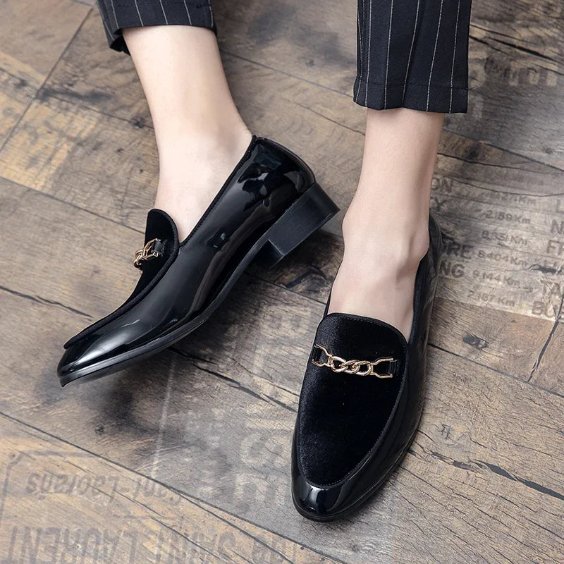 Luxury Design Suede Men's Loafers Man Black Blue Red Casual Dress Shoes for Men Nightclub Party Monk Strap Men Shoes Size 38-47