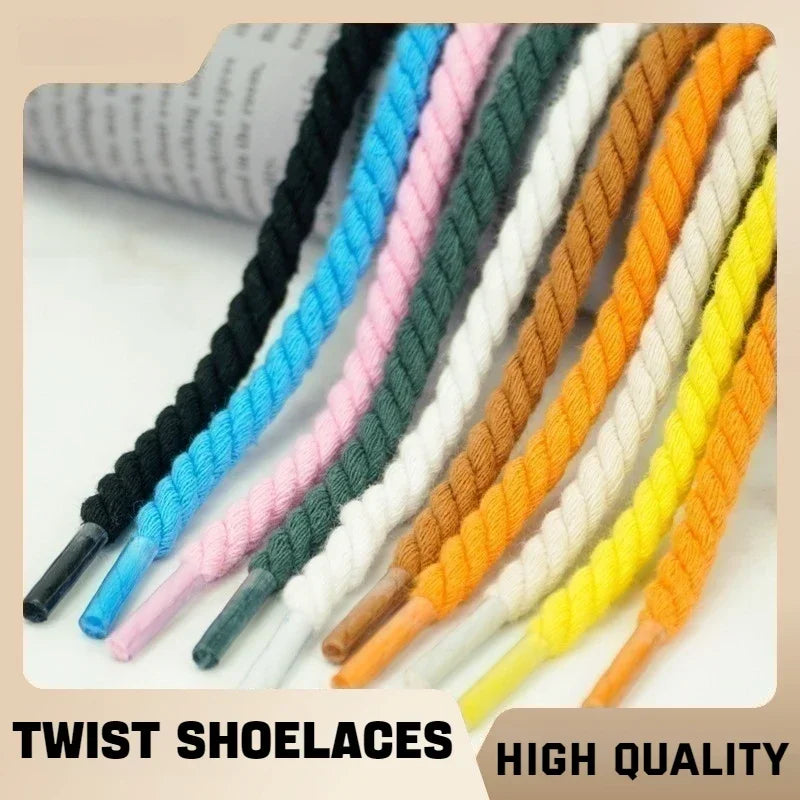 Thick Twisted Rope Shoelaces for Trainers