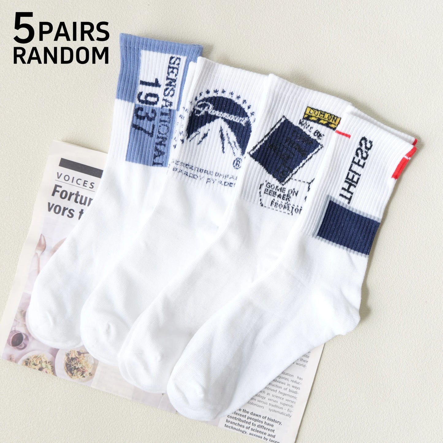 Men's Graffiti Print Crew Socks