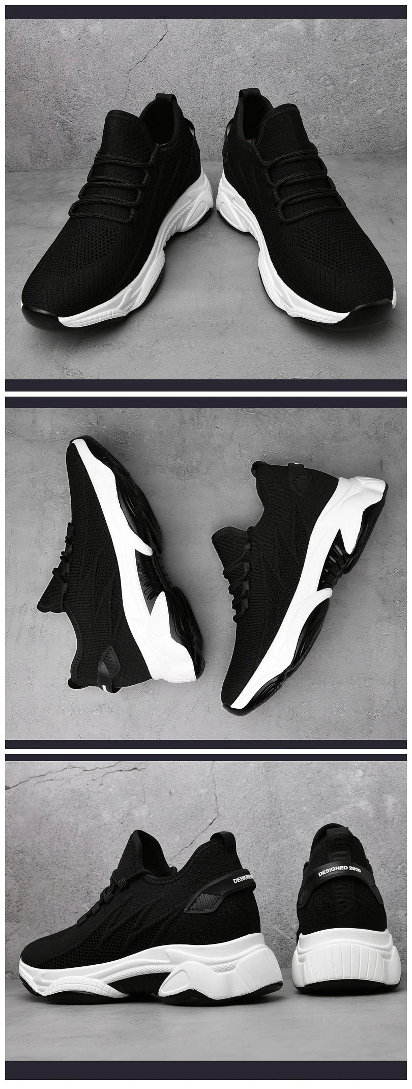 Hidden Heel Elevator Trainers — 8cm Lift