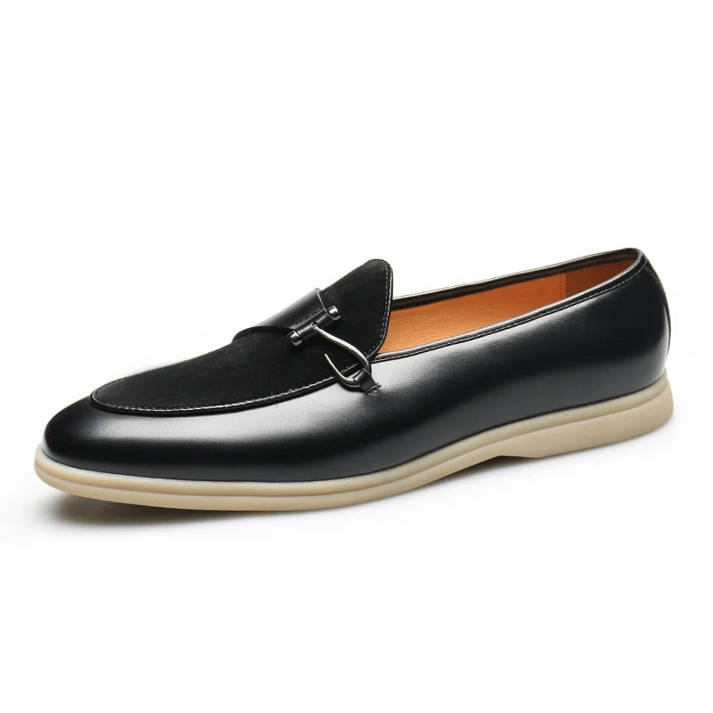 Fashion Men's Classic British Style Loafers Moccasins Men Casual Shoes Suede Leather Mens Light Comfortable Driving Flats