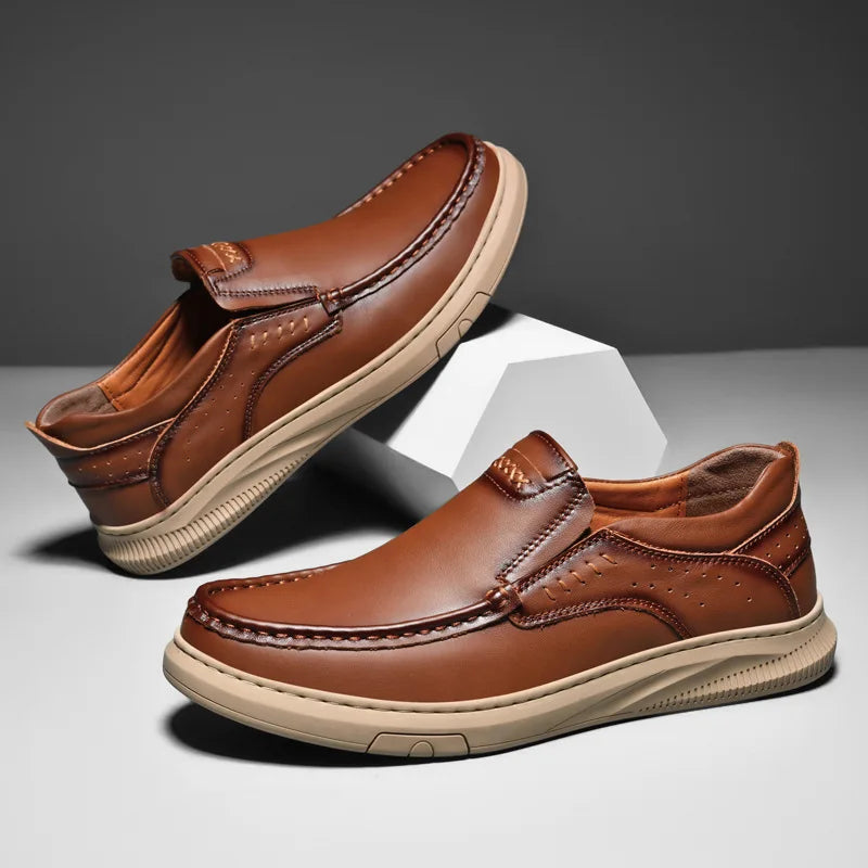Spring Summer Blue Suede Loafers Men Slip On Soft Moccasins Breathable Flats Driving Shoes Men Leather Casual Shoes Handmade