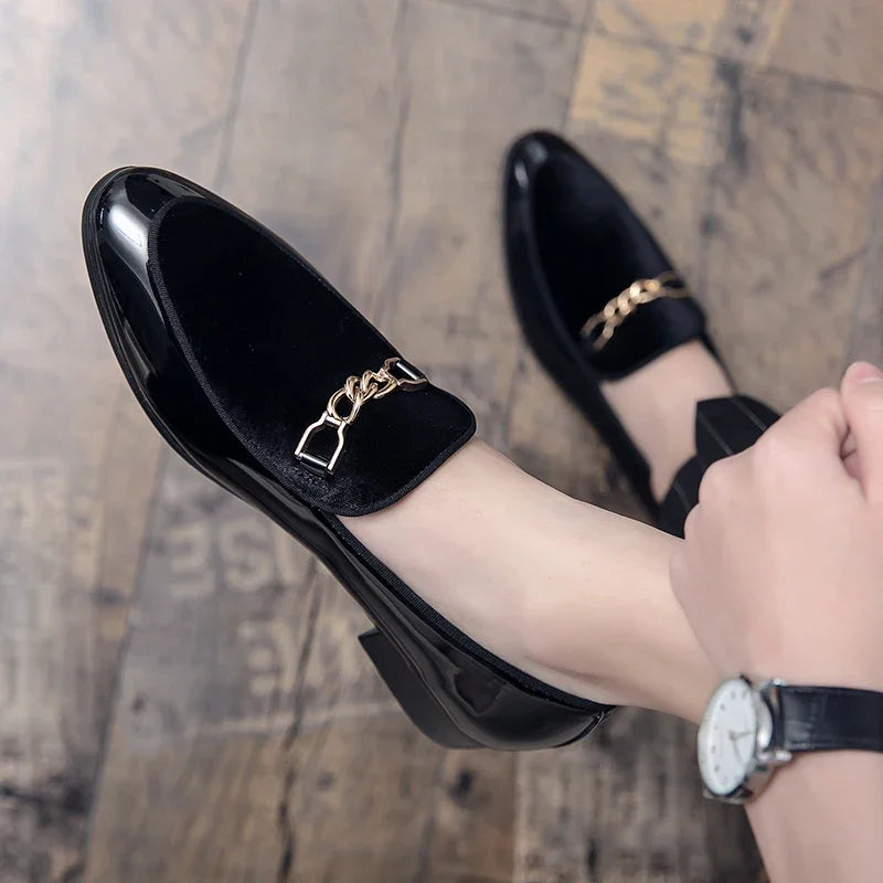 Luxury Design Suede Men's Loafers Man Black Blue Red Casual Dress Shoes for Men Nightclub Party Monk Strap Men Shoes Size 38-47