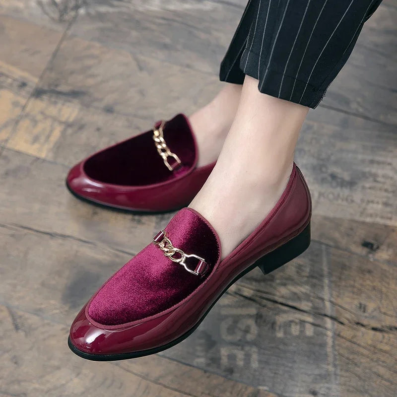 Luxury Design Suede Men's Loafers Man Black Blue Red Casual Dress Shoes for Men Nightclub Party Monk Strap Men Shoes Size 38-47