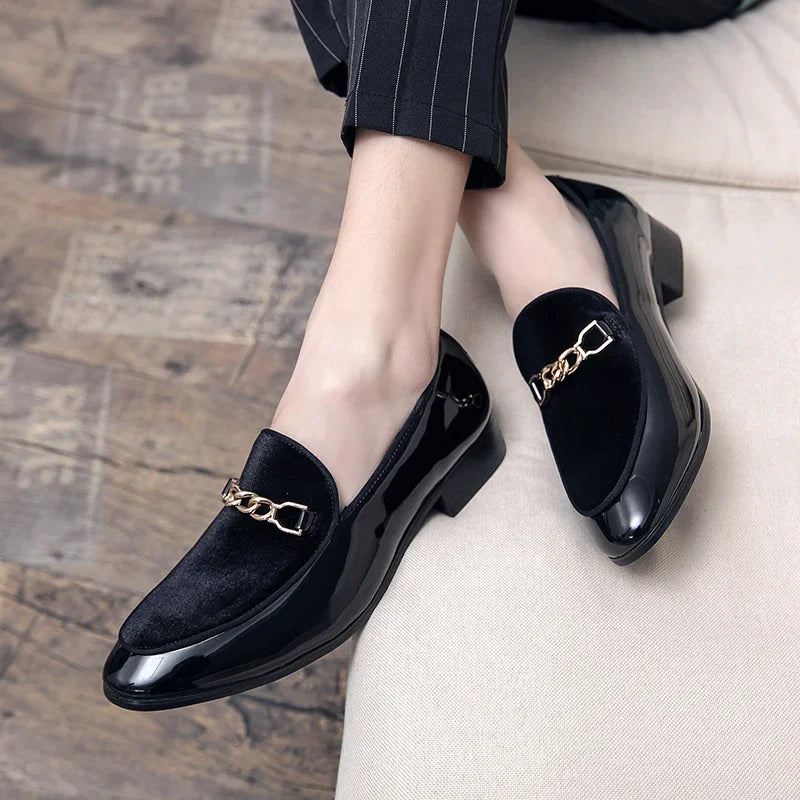 Luxury Design Suede Men's Loafers Man Black Blue Red Casual Dress Shoes for Men Nightclub Party Monk Strap Men Shoes Size 38-47