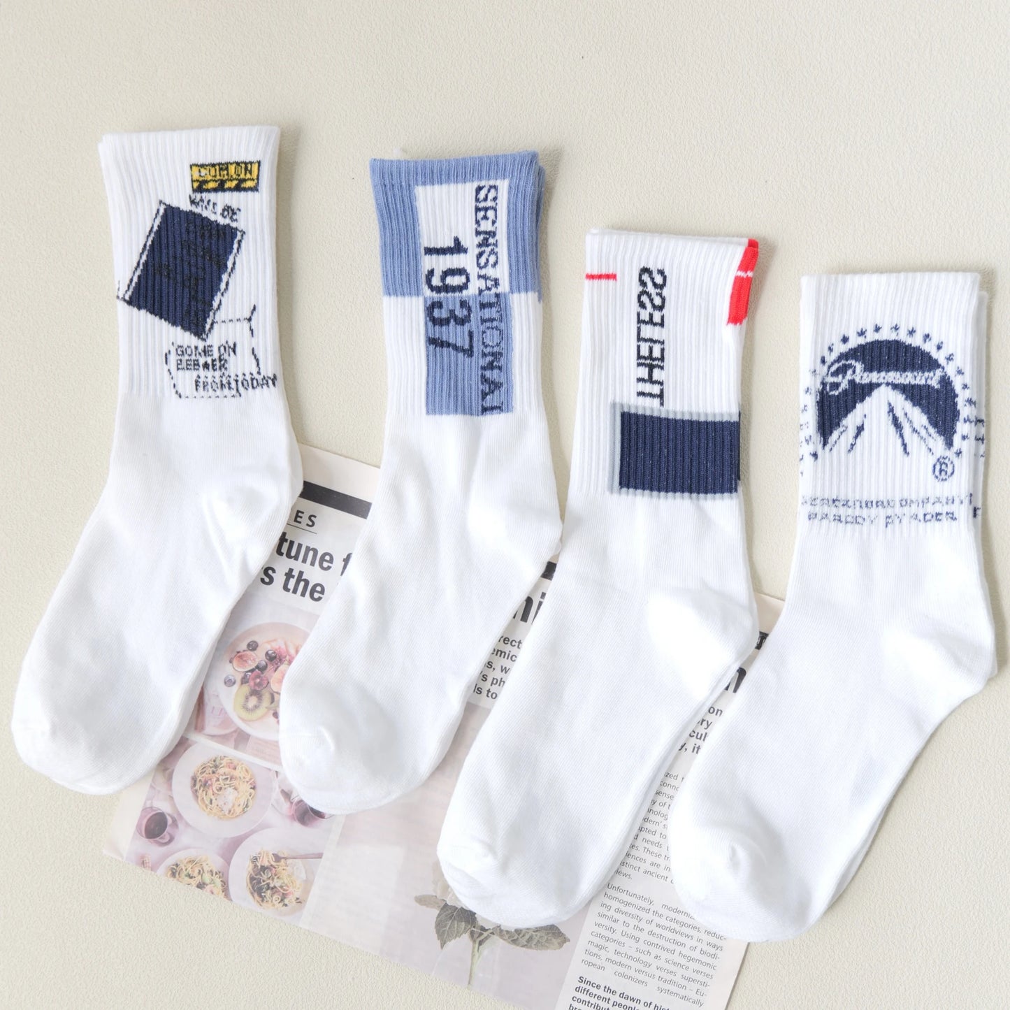 Men's Graffiti Print Crew Socks