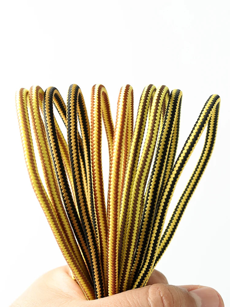 Striped Round Boot Shoelaces — 4mm