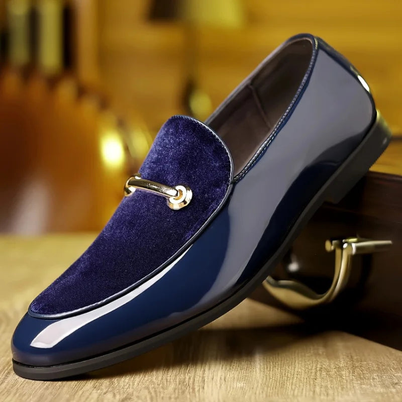 Men's Purple Pointed Loafers