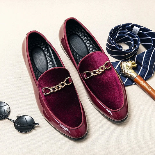 Men's Maroon Pointed Loafers