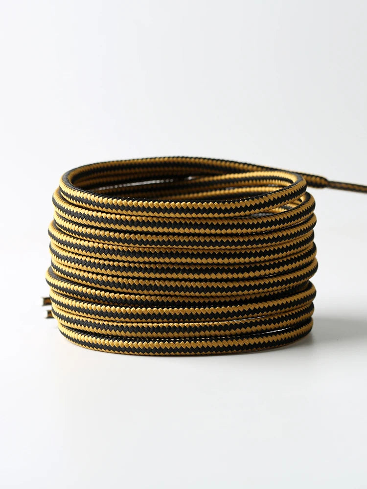 Striped Round Boot Shoelaces — 4mm